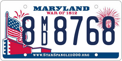 MD license plate 8MD8768