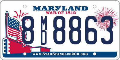 MD license plate 8MD8863