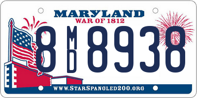 MD license plate 8MD8938