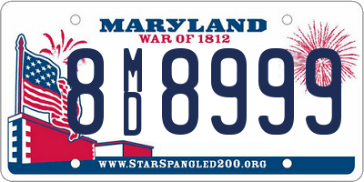 MD license plate 8MD8999