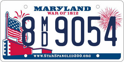 MD license plate 8MD9054