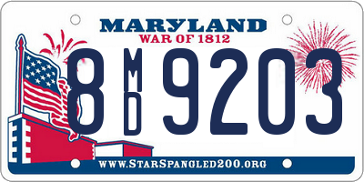 MD license plate 8MD9203