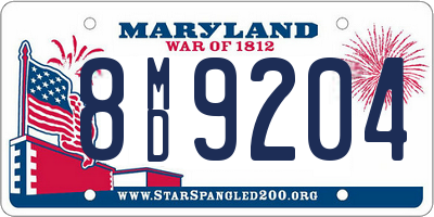 MD license plate 8MD9204