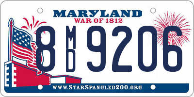 MD license plate 8MD9206