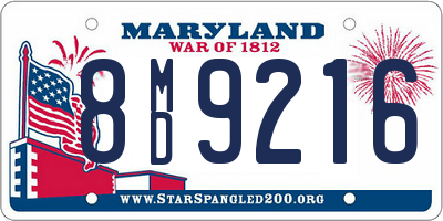 MD license plate 8MD9216