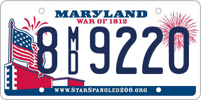 MD license plate 8MD9220