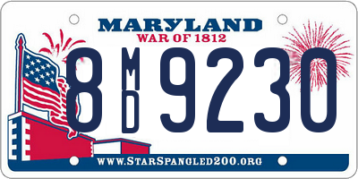 MD license plate 8MD9230