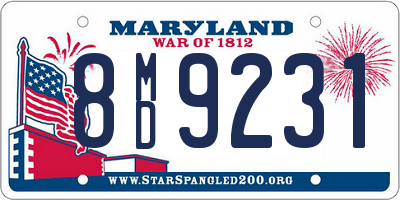 MD license plate 8MD9231