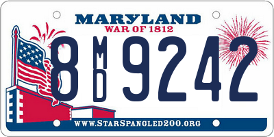 MD license plate 8MD9242