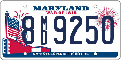 MD license plate 8MD9250