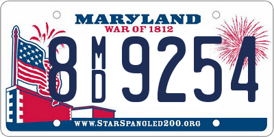 MD license plate 8MD9254