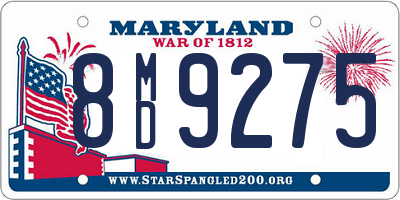 MD license plate 8MD9275