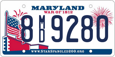 MD license plate 8MD9280