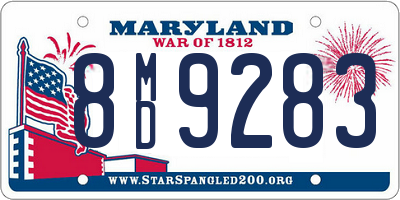 MD license plate 8MD9283