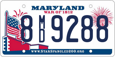 MD license plate 8MD9288