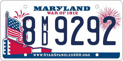 MD license plate 8MD9292