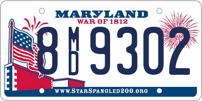 MD license plate 8MD9302