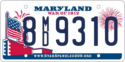 MD license plate 8MD9310