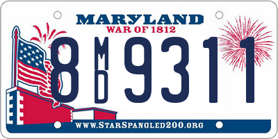 MD license plate 8MD9311