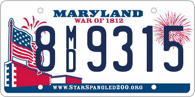 MD license plate 8MD9315