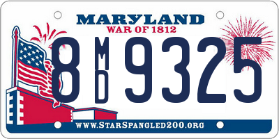 MD license plate 8MD9325