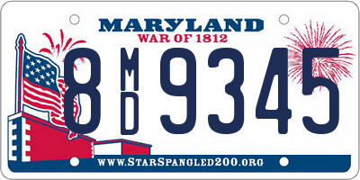 MD license plate 8MD9345