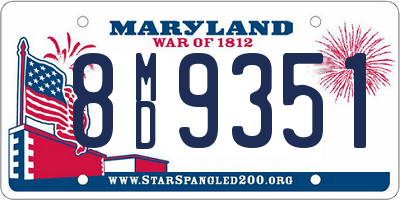 MD license plate 8MD9351