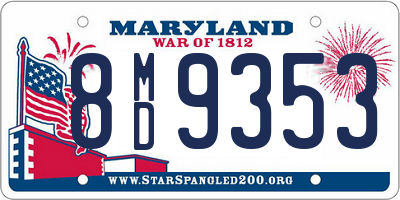 MD license plate 8MD9353