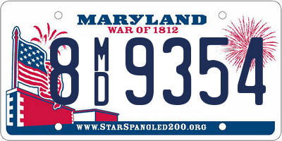 MD license plate 8MD9354