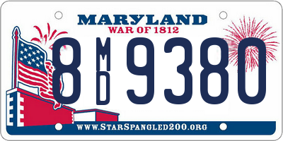 MD license plate 8MD9380