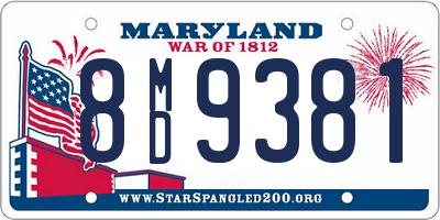 MD license plate 8MD9381