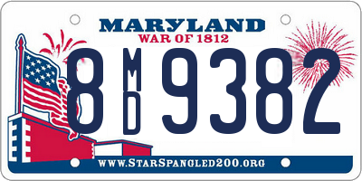 MD license plate 8MD9382