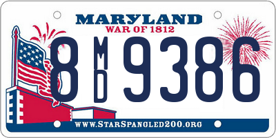 MD license plate 8MD9386