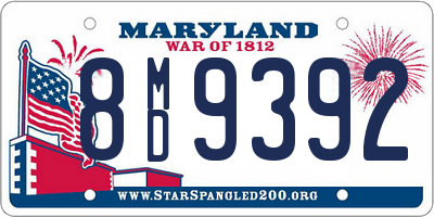 MD license plate 8MD9392