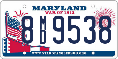 MD license plate 8MD9538