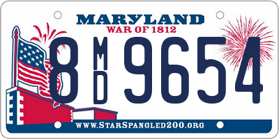 MD license plate 8MD9654