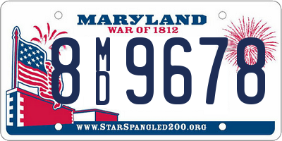 MD license plate 8MD9678