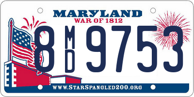 MD license plate 8MD9753