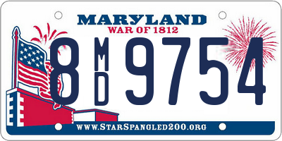 MD license plate 8MD9754