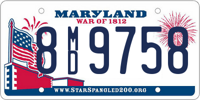 MD license plate 8MD9758