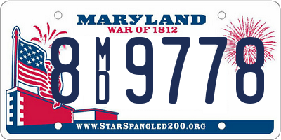 MD license plate 8MD9778