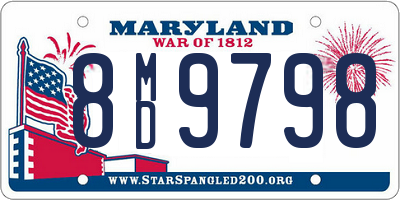 MD license plate 8MD9798