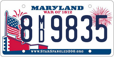 MD license plate 8MD9835