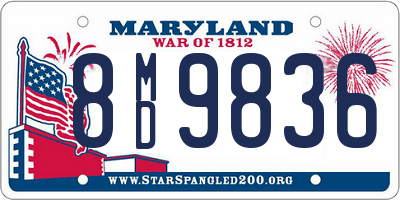 MD license plate 8MD9836