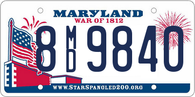 MD license plate 8MD9840