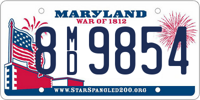 MD license plate 8MD9854