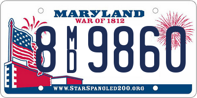 MD license plate 8MD9860