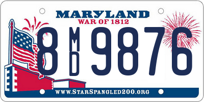 MD license plate 8MD9876