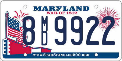 MD license plate 8MD9922