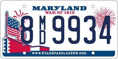 MD license plate 8MD9934